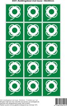 Pictogram sticker E041 Reddingsboei met touw - 50x50mm 15 stickers op 1 vel