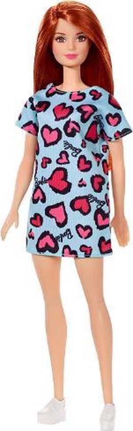 spiraal criticus Dalset Barbie GHW48 - Barbie Pop, Rood Haar, in Blauwe Jurk met Roze Hartjes |  bol.com