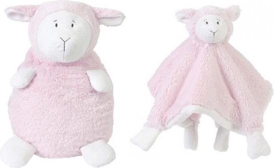 Happy Horse roze schaap/lammetje knuffeldoek/tuttel en zittend knuffeltje  -... | bol.com