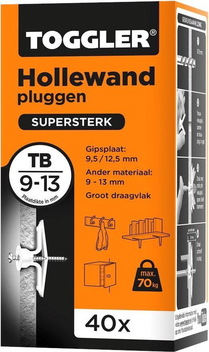 Hollewandpluggen Toggler Tb Doos 40 Stuks