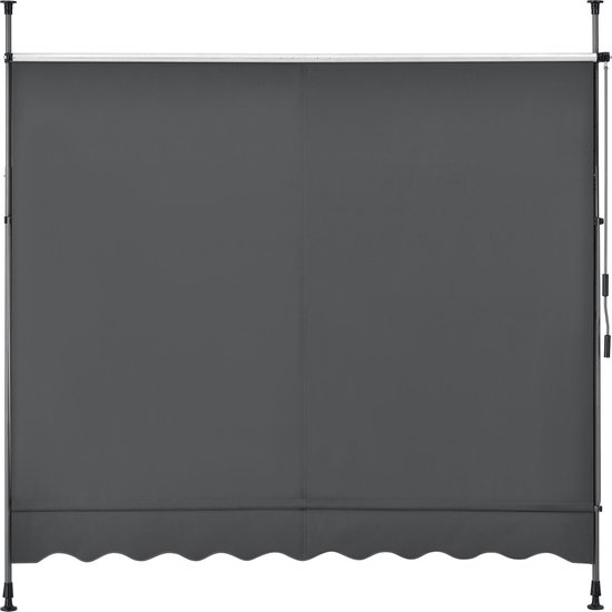 Auvent orientable - gris - 250x118x205-300 cm