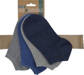 Jonges Multipack bio sneaker sokjes -12 paar - assortiment grijs & blauw - maat 31/34 - BIO KATOEN