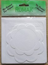 Romak cards, 3 opzetkaarten Bloem wit met envelop