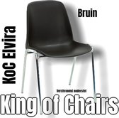 King of Chairs model KoC Elvira bruin met verchroomd onderstel. Kantinestoel stapelstoel kuipstoel vergaderstoel tuinstoel kantine stoel stapel stoel tuin stoel  kantinestoelen sta