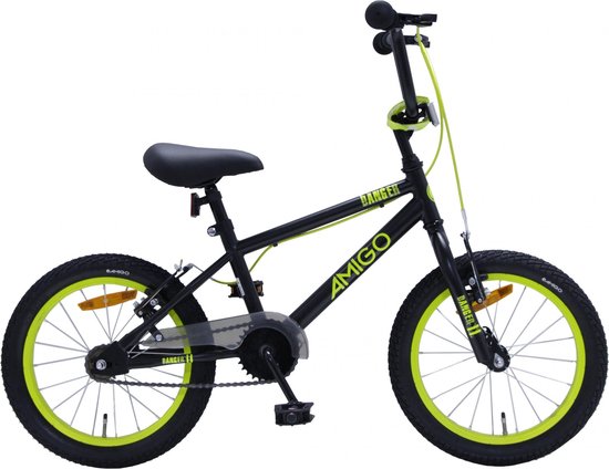 explosie Missie Kan niet lezen of schrijven Amigo Danger - BMX fiets 16 Inch - Fietscross voor jongens en meisjes -  Zwart/Geel | bol.com