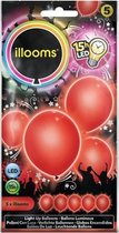 Illooms Ballonnen Rood met LED Licht 5 Stuks