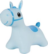 Hoppimals Rubberen Springdier Blauw Paardje + pomp - een enorm en uniek springplezier