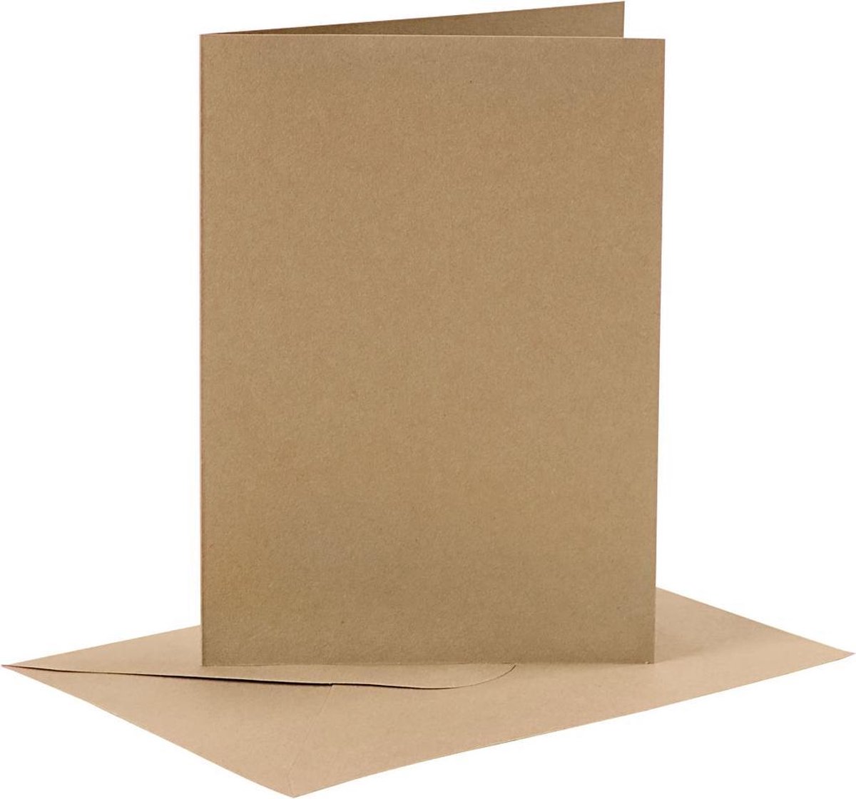 Kaarten en enveloppen, afmeting kaart 10,5x15 cm 110+230 gr, naturel, 6 set
