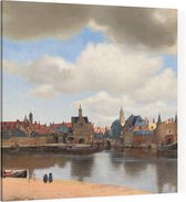 Gezicht op Delft, Johannes Vermeer - Foto op Canvas - 100 x 100 cm