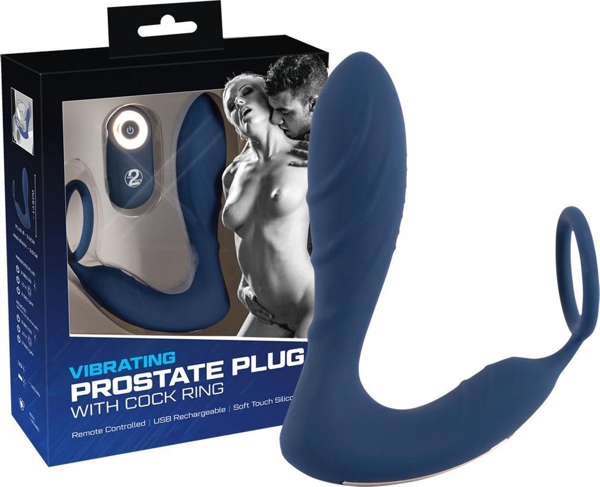 Goedkoopste VIBRATING PROSTATE PLUG WITH COCK RING REMOTE CONTROL