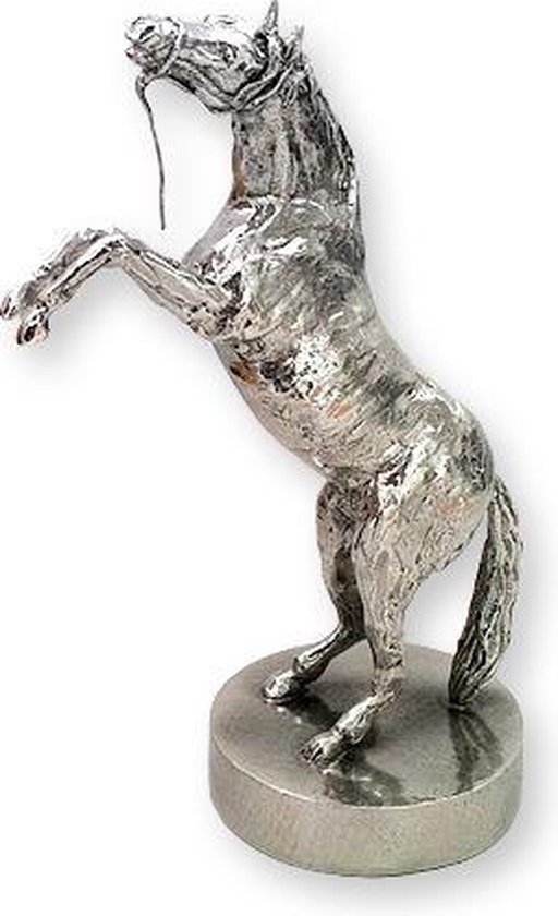 Paard stijgerend Zilvertin - Paarden Asbeeld Dieren Urn Voor Uw Geliefde Paard