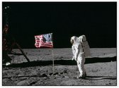 Armstrong photographs Buzz Aldrin (maanlanding) - Foto op Akoestisch paneel - 120 x 90 cm