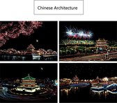 Kras Tekeningen "JobaStores®" Set Chinese Architecture 29x21cm (4 stuks)