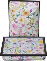Andrews Laptray, Schoottafel, Schootkussen, Laptoptafel, Dienblad met kussen Bloemen in Tuin