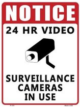 Wandbord - Notice 24 HR Video Suveillance Cameras In Use