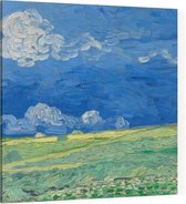 Korenveld onder onweerslucht, Vincent van Gogh - Foto op Canvas - 100 x 100 cm