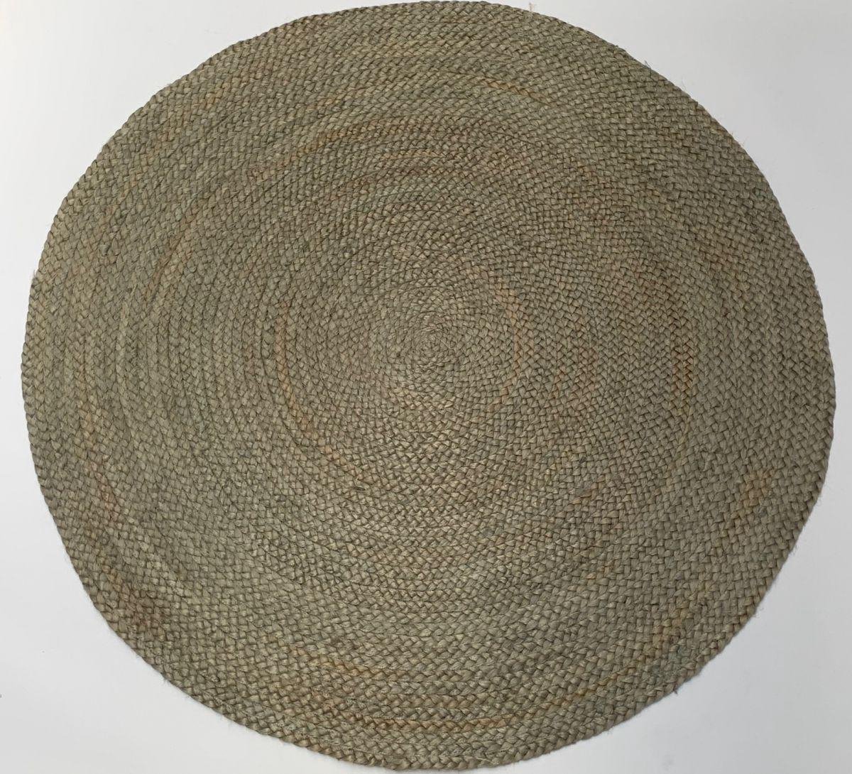 Vloerkleed - vloerkleed | gevlochten | saliegroen / sage | jute | ø150 cm | rond - groen - ø150 cmgewicht: 4600 gramherkomstland: indiacbs code: 53109000