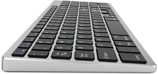 A-Konic draadloos toetsenbord - Universeel keyboard Qwerty | Bluetooth 3.0 - Numeriek - Iron Grey / Zwart - A-Konic