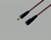 DC plug (m) - DC plug (v) verlengkabel - 5,5mm x 2,1mm - max. 12V/10A / rood/zwart - 3 meter