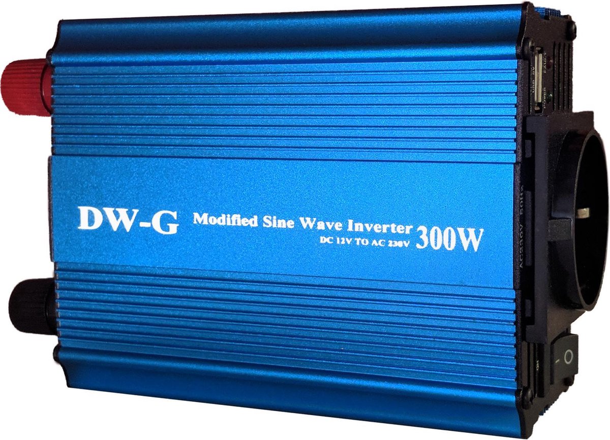 DW-G Omvormer 12V>230V 300W/600W Met USB / Auto / Boot / Kamperen - DW-G
