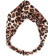 Haar | Haarband Luipaardprint Bruin Zwart | Elastisch | Hoofdband