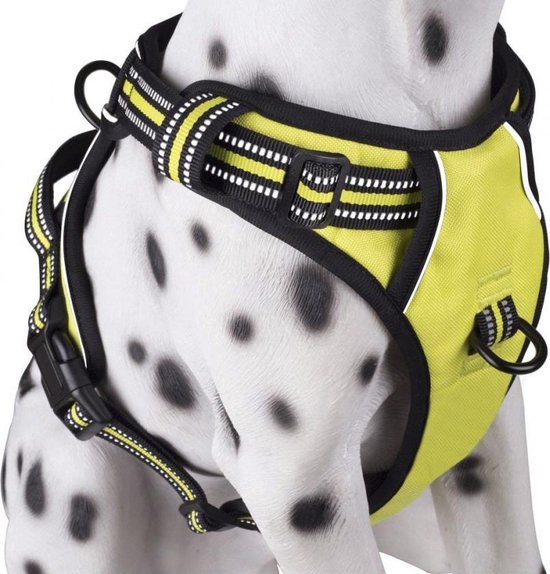 Foto: Frenkiez reflective y harness no pull dog harness green yellow xs