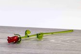 Loranto - Rode Roos - Mondgeblazen Glas - Roos - Bloem - Glazen roos - Glazen bloemen - Bloem glas - Cadeau - Cadeau voor vrouw