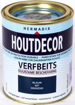 Hermadix Houtdecor Verfbeits dekkend - 0,75 liter - 627 Blauw