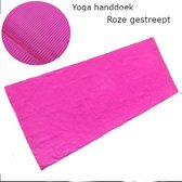Yoga handdoek | 183 x 80 cm | Sneldrogende sporthanddoek voor yoga en fitness | Extra groot | Roze gestreept
