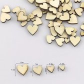 Kleine Houten hartjes gemengd formaat 100 stuks, Valentijnsdag