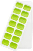 Home Garden Fun - Ijsblokjesvorm Met Deksel - Groen / Blauw - Ijsvormpjes Siliconen - IJsblokjes Maker - 14 stuks