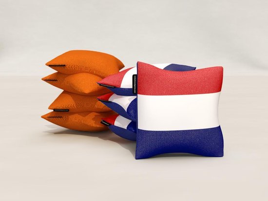 Wicked Wood Games Sacs Officiels de Cornhole - 2x4 Sacs à granulés - Licence ACL - Orange & Noir (Orange & Noir