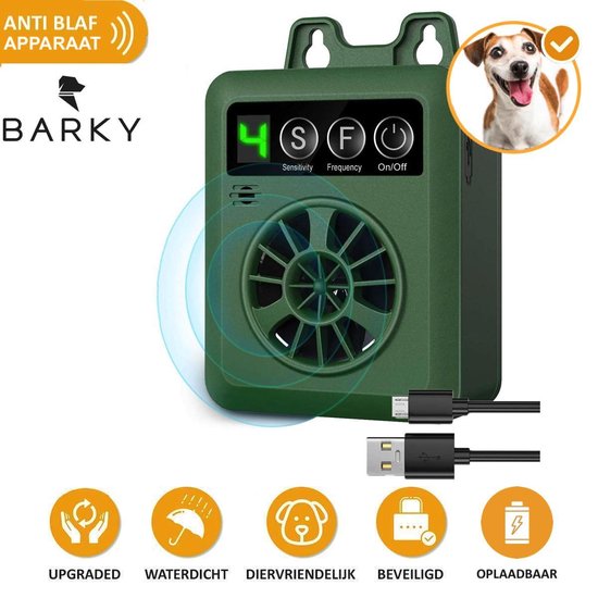 Observatorium microfoon uitspraak Barky® Anti Blaf Apparaat Honden Ultrasoon Oplaadbaar Hondentrainer - Anti  Blafband... | bol.com