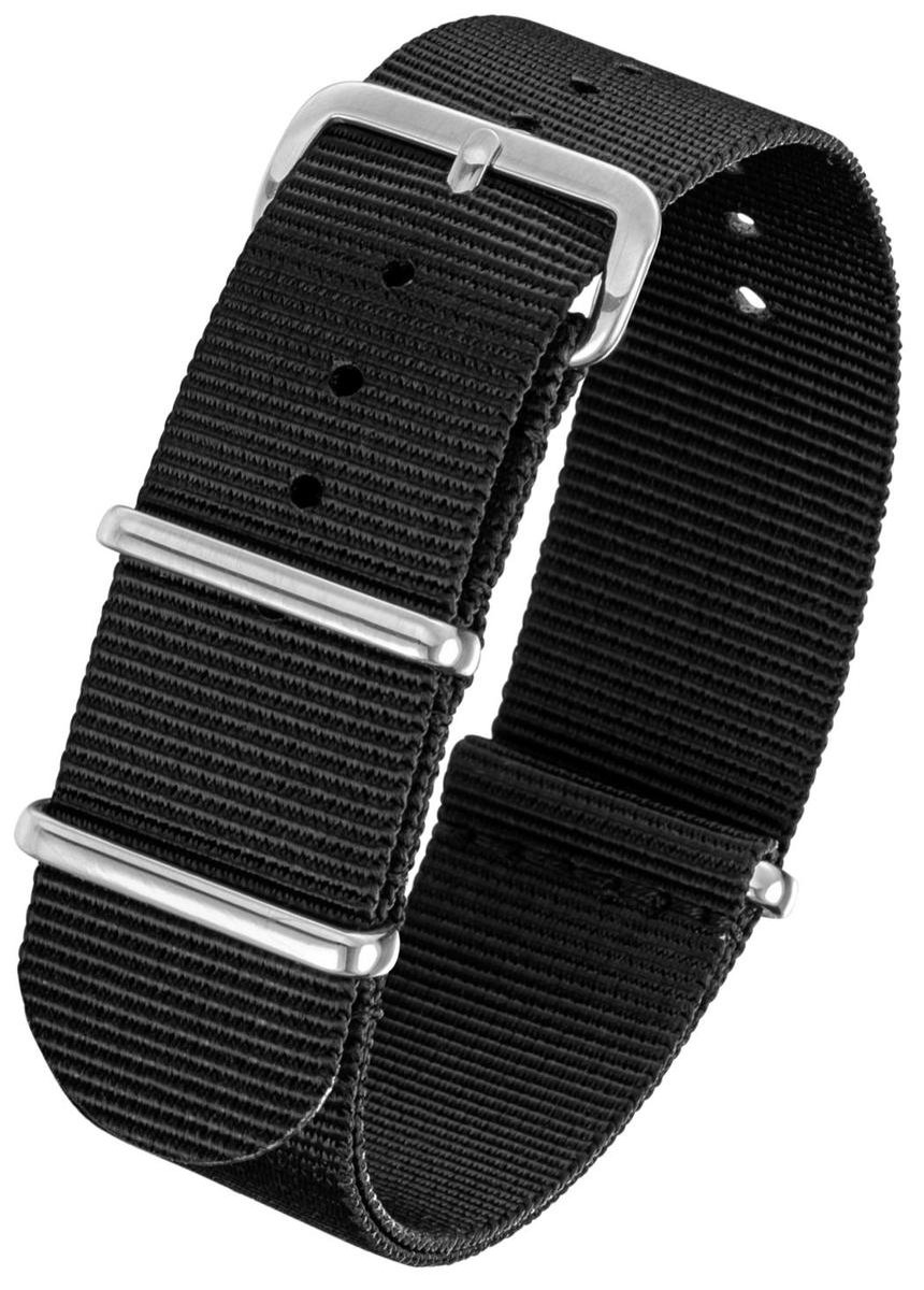 Horlogeband Nato Strap - Zwart - 22mm