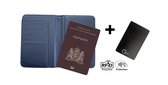 Compacte Paspoorthouder Blauw - Paspoorthouder met extra ruimte voor 5 creditcards -  Paspoorthoes met extra ruimte voor 5 creditcards