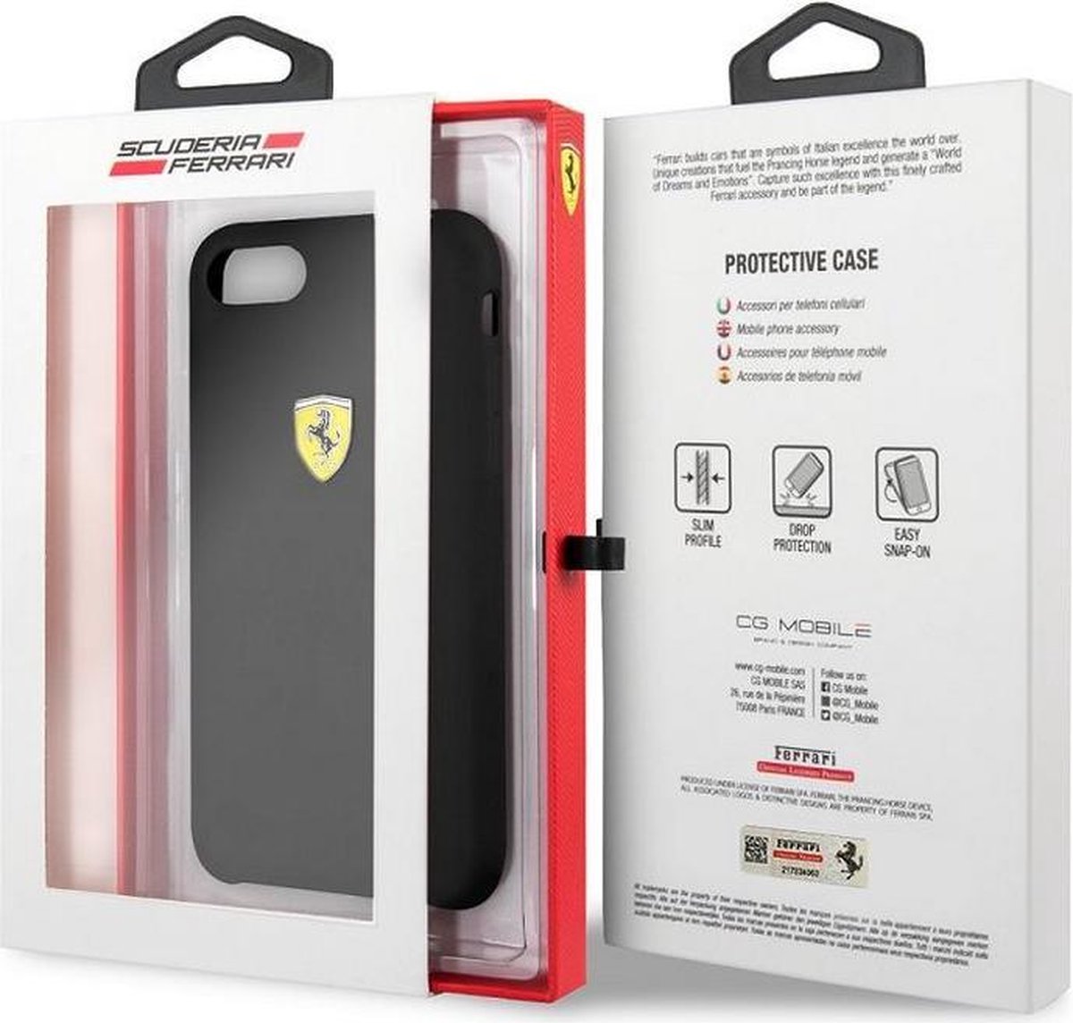 Coque rigide en silicone Ferrari SF - Apple iPhone 7/8 / SE (2020) Zwart |  bol.com