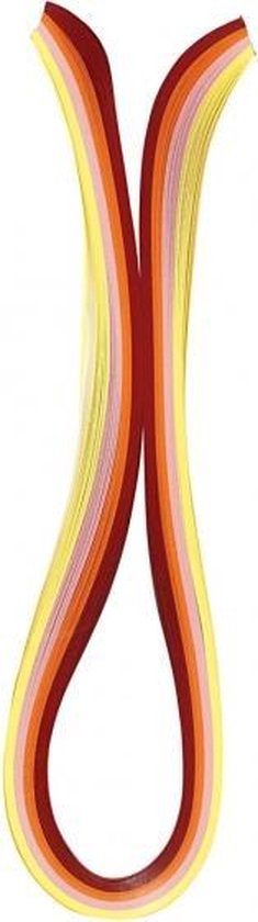Quilling stroken, b: 5 mm, l: 78 cm, geel, oranje, roze, rood, 100stuks, 120 gr
