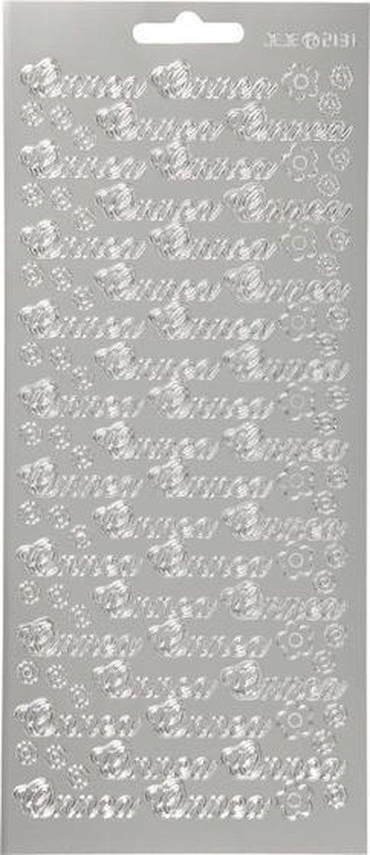 Stickers vel 10x23 cm zilver Onnea 1vel