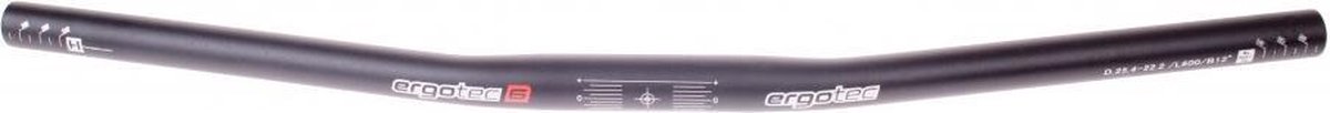 Stuur ergotec recht 600 254 zwart butted - ZWART