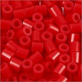 Strijkparels, afm 5x5 mm, gatgrootte 2,5 mm, rood (57), medium, 6000stuks