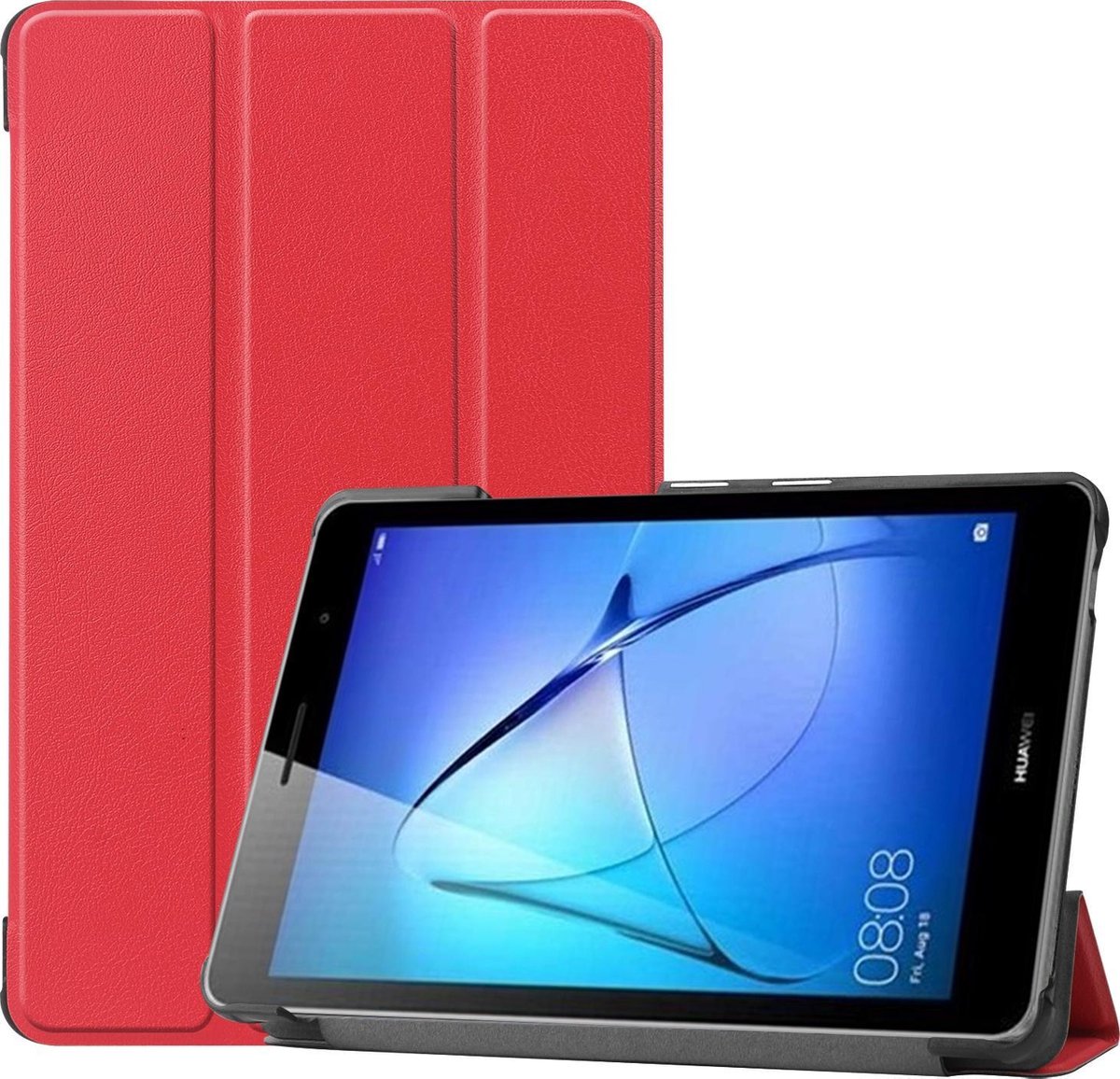 Tablet hoes geschikt voor Tablet hoes geschikt voor Huawei MatePad T8 Tri-Fold Book - Rood
