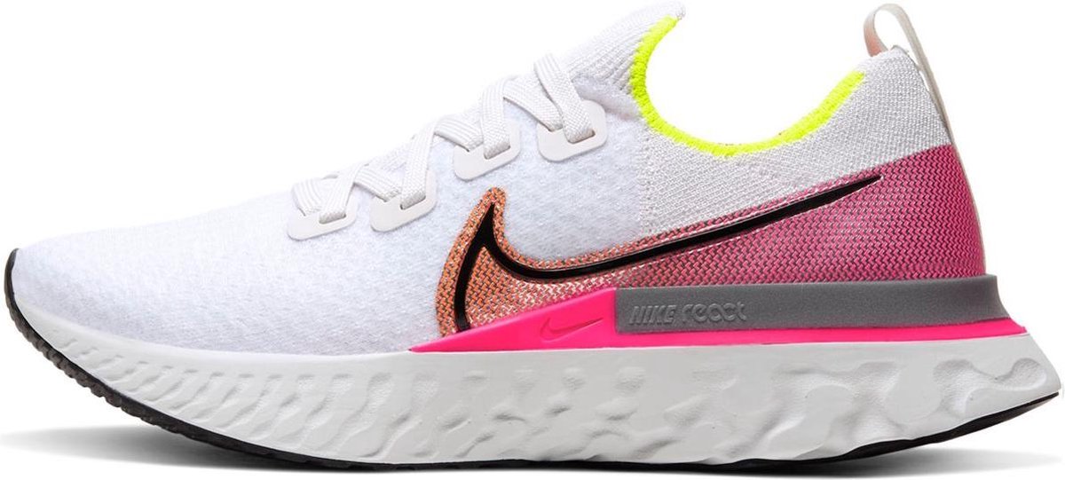 Nike - React Infinity Run FK - Hardloopschoen - Dames - Wit/Zwart/Roze |  bol.com