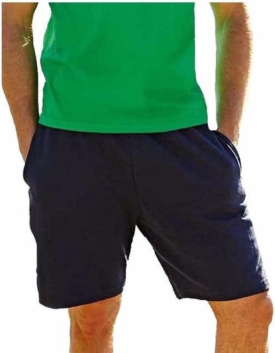 Navy blauwe shorts / korte joggingbroek voor heren - donkerblauw - katoen -  kort... | bol.com