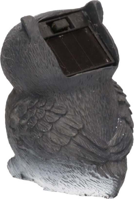 Figurine de Hibou 16 cm avec yeux lumineux LED et Chargeur solaire