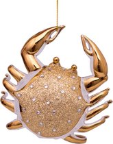 GOUDEN GLAZEN KRAB MET DIAMANTJES HANGER – VONDELS