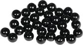 115 morceaux de perles noires 6 mm
