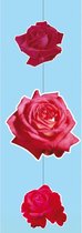 Hang decoratie bloemen/rozen - rood - karton - 90 cm lang - Valentijnsdag/bruiloft