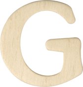 Houten letter G 4 cm