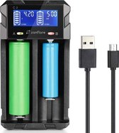 ZNFLR Batterijlader - LCD Scherm - A, AA, AAA - 18650, 26650, 26500 Etc. - Intelligente Batterij Oplader - Powerbank