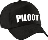 Piloot verkleed pet zwart voor kinderen - piloten baseball cap - carnaval verkleedaccessoire voor kostuum